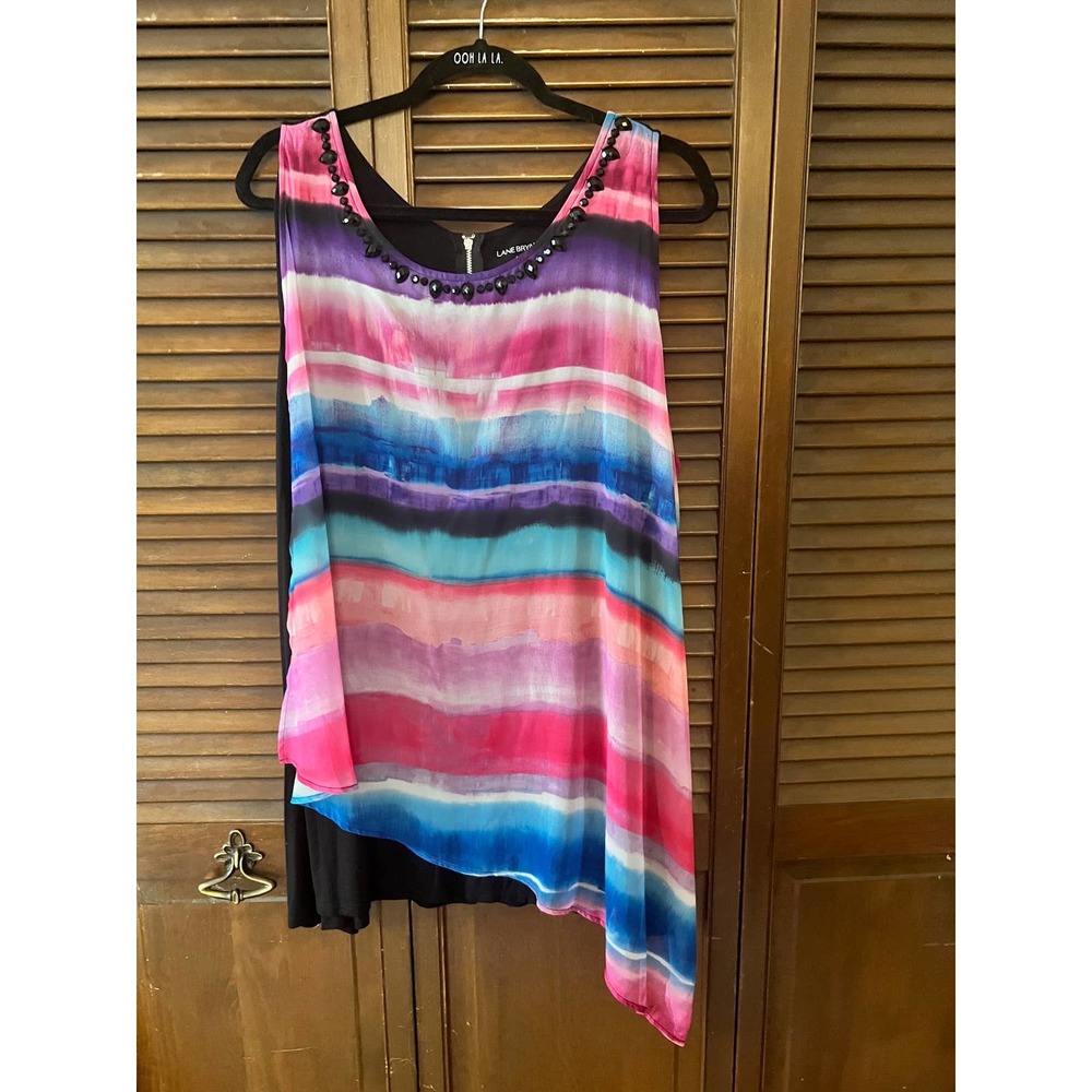 NWT: Lane Bryant Watercolor Print Tank with Asymmetrical Bottom (Size 22/24)